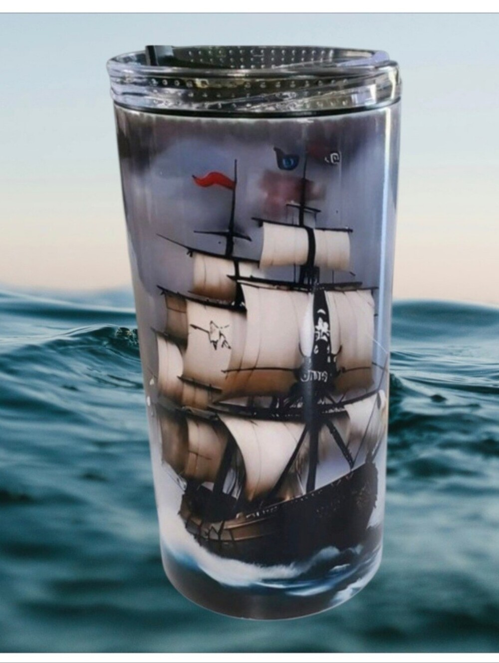 Pirate Ship 4 in 1 Can Cooler 14oz Tumbler 🎉sale